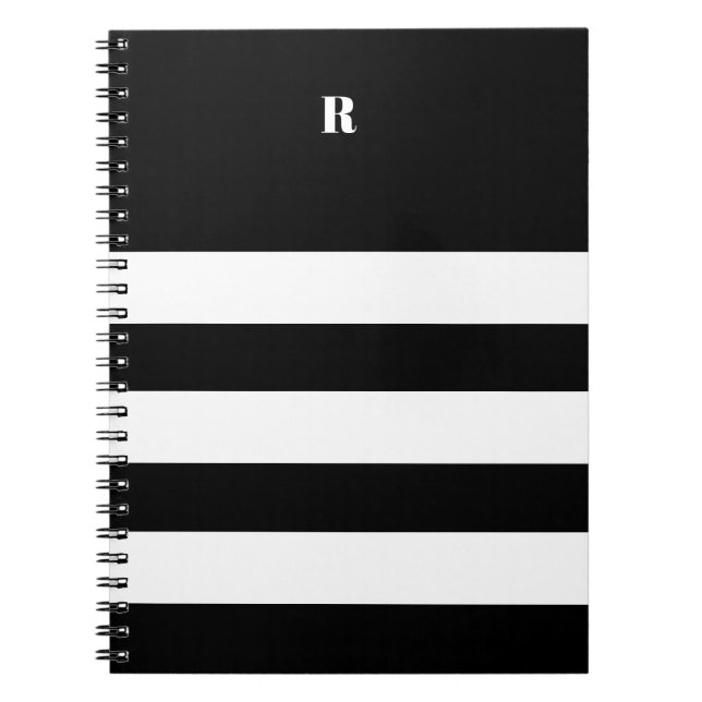Caderno Espiral Preto e Branco Personalizado com Strike (Frente)