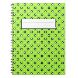 Caderno Espiral Preto e estrelas brancas