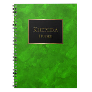 Caderno Espiral Preto E Nome Dourado Da Aquarela