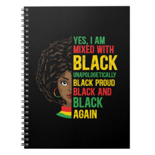 Caderno Espiral Preto e Orgulhoso Sem desculpas Rainha Negra