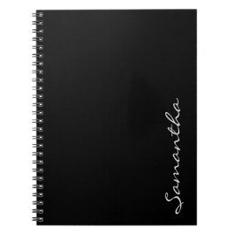 Caderno Espiral preto elegante e simples trendor chic