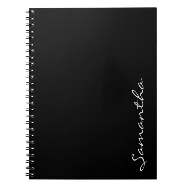 Caderno Espiral preto elegante e simples trendor chic (Frente)
