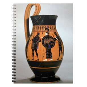 Caderno Espiral Preto-figura olpe do sótão que descreve Athena