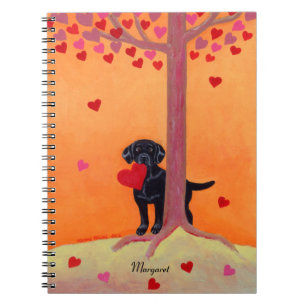 Caderno Espiral Preto Labrador da cor do outono