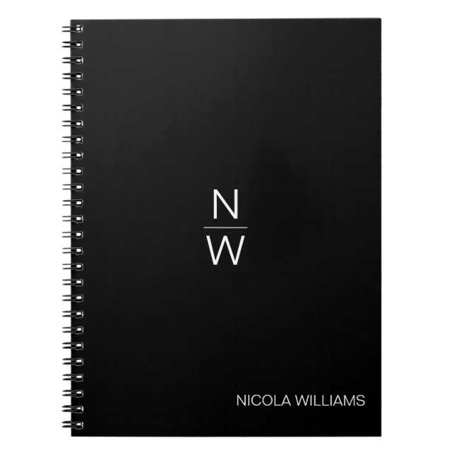 Caderno Espiral Preto minimalista moderno profissional (Frente)