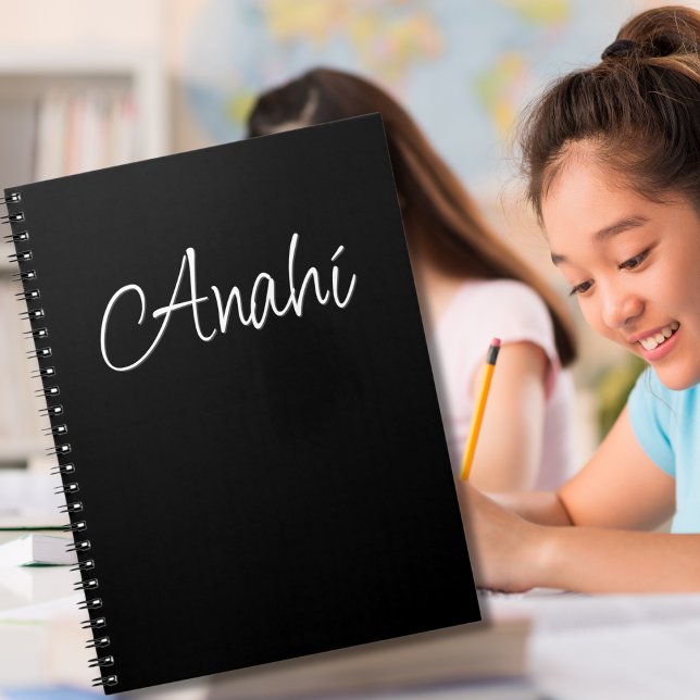 Caderno Espiral Preto personalizado (Criador carregado)