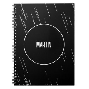 Caderno Espiral Preto Urbano E Branco Monograma