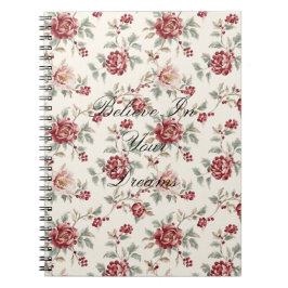 Caderno Espiral Pretty Chic Red Cream Floral 