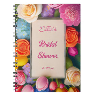 Caderno Espiral Pretty Floral Framed Roses Tulips Hydrangea Event 