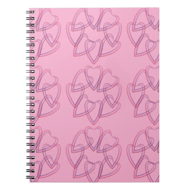 Caderno Espiral Pretty heart circle pattern (Frente)
