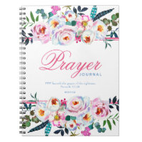 Pretty Named Pink Floral Prayer Journal