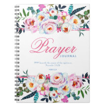 Pretty Named Pink Floral Prayer Journal