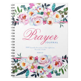 Caderno Espiral Pretty Named Pink Floral Prayer Journal