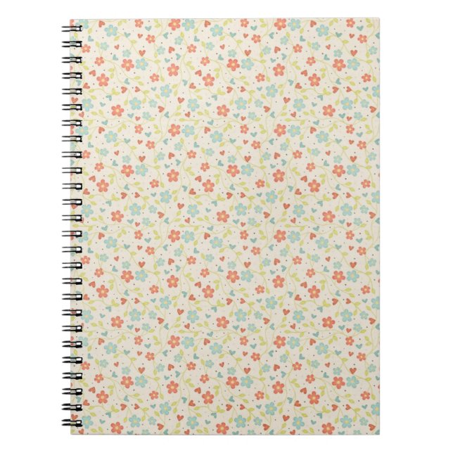 Caderno Espiral Pretty Spring Floral Pattern (Frente)