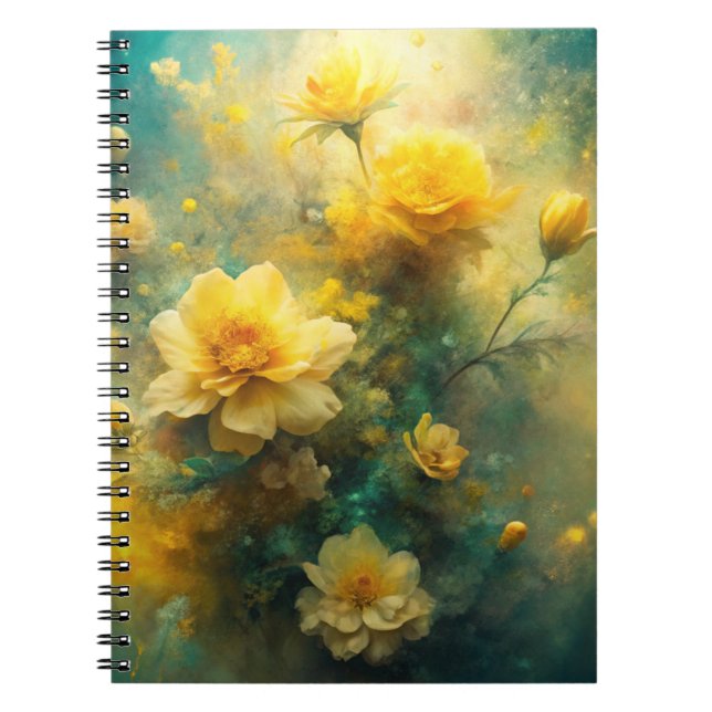 Caderno Espiral Pretty Yellow Flowers  (Frente)