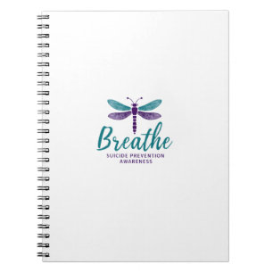 Caderno Espiral Prevenção ao suicídio Libélula Respira saúde menta