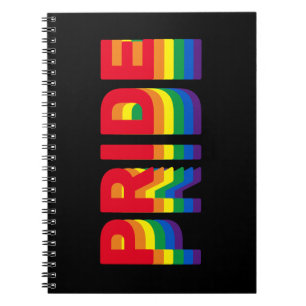 Caderno Espiral Pride lgbt lgbtq gay arco-íris preto