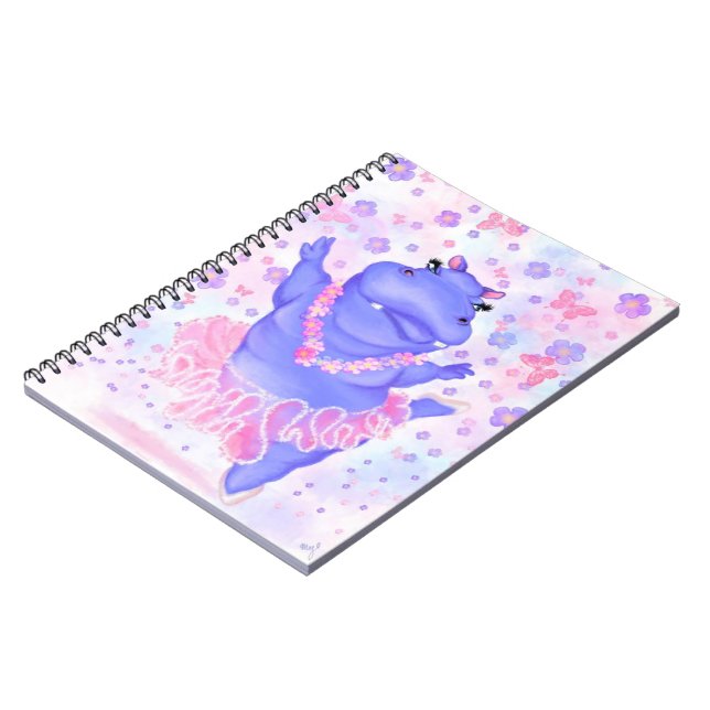 Caderno Espiral Prima Ballerina Hippo - Adicionar o seu texto/nome (Left Side)
