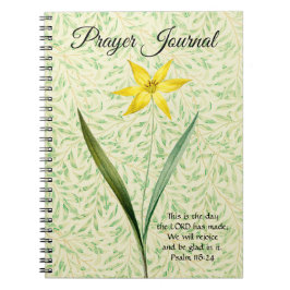 Caderno Espiral Primavera de Estilo Vintage Diário de Oração Flor