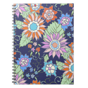 Caderno Espiral Primavera de padrão de fundo uniforme floral - Ver