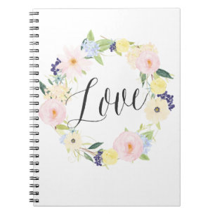 Caderno Espiral Primavera de Pastel Notebook de amor