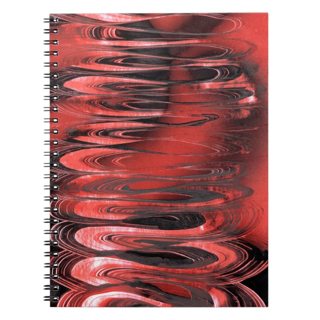 Caderno Espiral Primavera de surreal vermelho a preto (Frente)