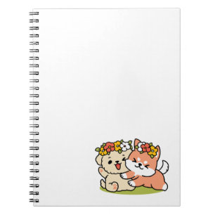 Caderno Espiral Primavera dentro da cutena - Ilustração Adorável d