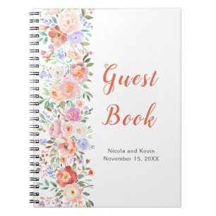 Caderno Espiral Primavera Flor Floral Livro de Convidados
