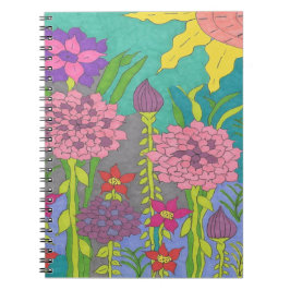 Caderno Espiral Primavera Floral Garden Art