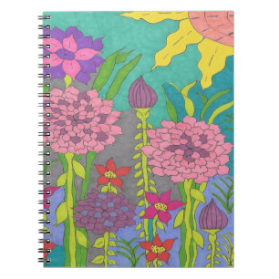 Caderno Espiral Primavera Floral Garden Art 