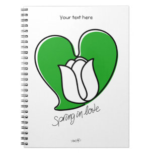 Caderno Espiral Primavera in Love - Tulipas brancas