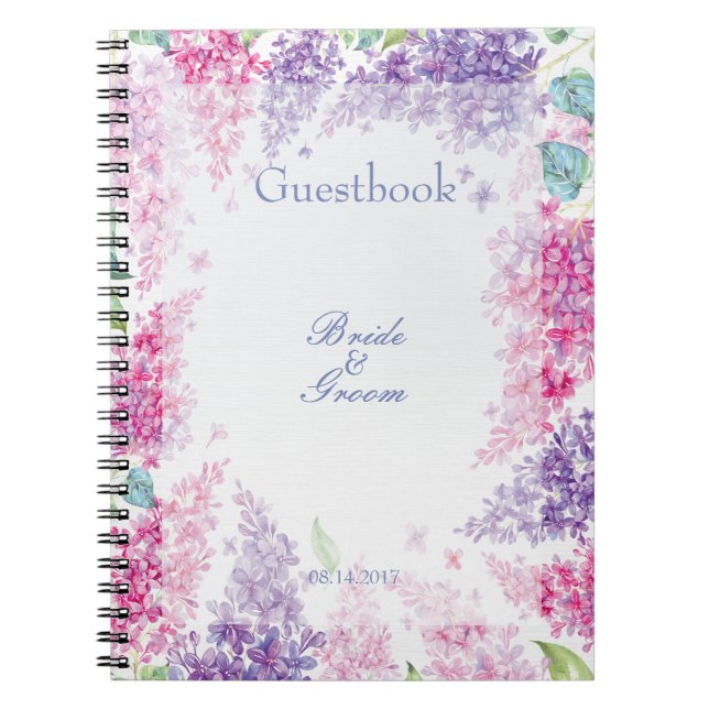 Caderno Espiral Primavera Lilac Flower Livro de convidados (Frente)