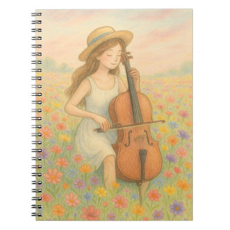 Caderno Espiral Primavera Melody - Rapariga com Cello em 🌸 Flor