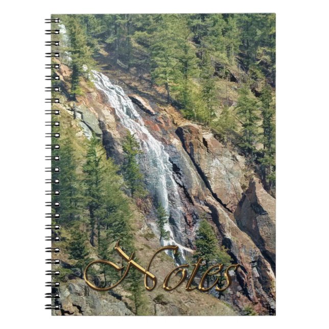 Caderno Espiral Primavera no Rockies Canada Scenic Waterfall Art (Frente)