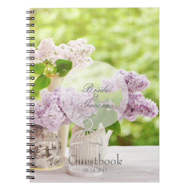 Caderno Espiral Primavera Românico Flor Floral Lilac (Frente)