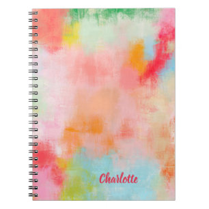 Caderno Espiral Primavera Spark - Coral rosa - Nome ou Monograma