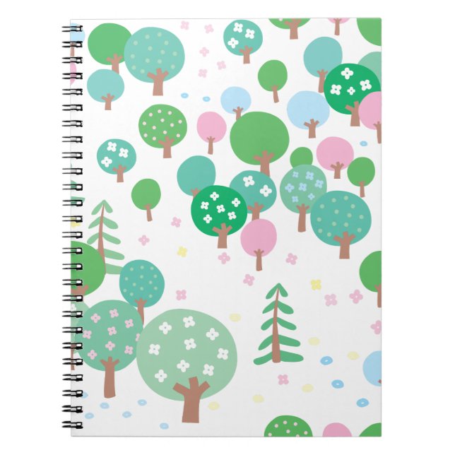 Caderno Espiral Primavera Whimsical Trees (Frente)