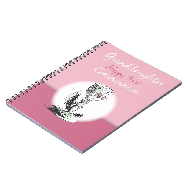Caderno Espiral Primeira Comunhão da Netinha Rosa, Cálice (Left Side)