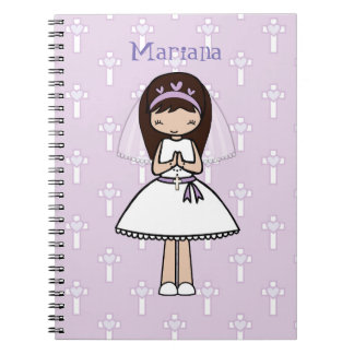 Caderno Espiral Primeira menina personalizada de Latina do dia do
