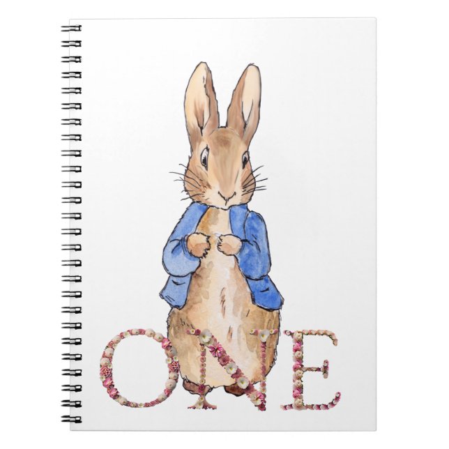 Caderno Espiral primeiro aniversário do coelho Peter (Frente)