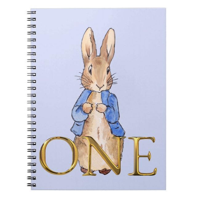 Caderno Espiral primeiro aniversário do coelho Peter (Frente)