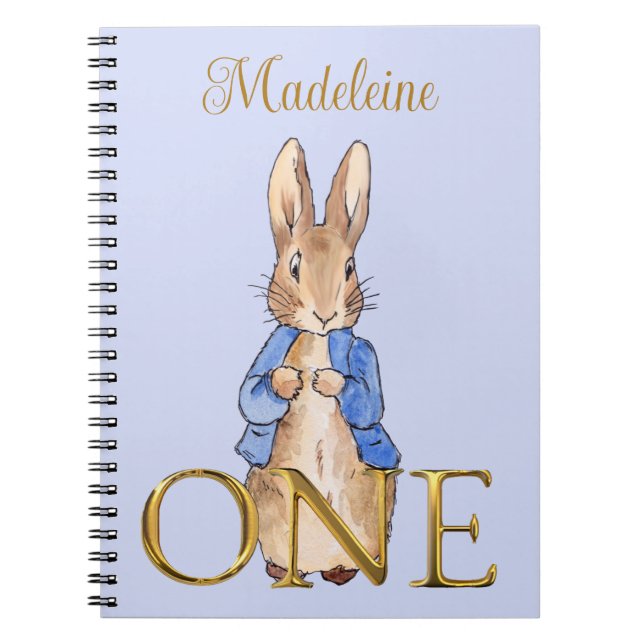 Caderno Espiral primeiro aniversário do coelho Peter (Frente)