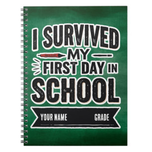 Caderno Espiral Primeiro dia personalizado de arte escolar