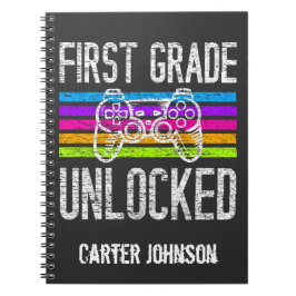Caderno Espiral Primeiro grau desbloqueado de volta à escola perso
