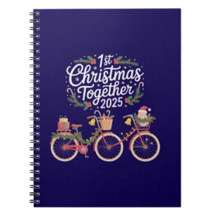 Caderno Espiral Primeiro Natal Juntos 2025 Casal Romântico 