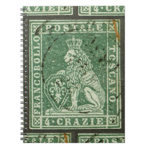 Caderno Espiral Primeiro selo postal - Toscana (1851)