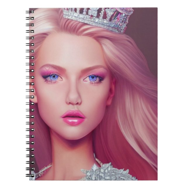 Caderno Espiral Princesa adolescente Rose (Frente)