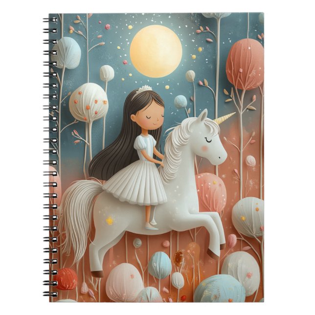 Caderno Espiral Princesa Adventure Unicorn Diário - Whimsical (Frente)