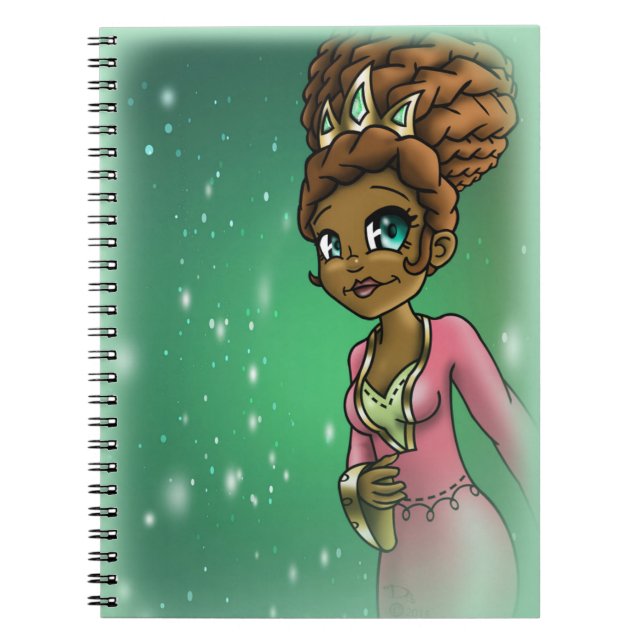 Caderno Espiral Princesa Americana Africana (Frente)