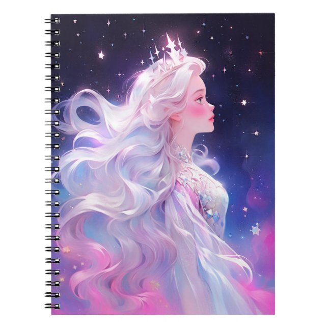 Caderno Espiral Princesa Anime Feita De Estrelas (Frente)